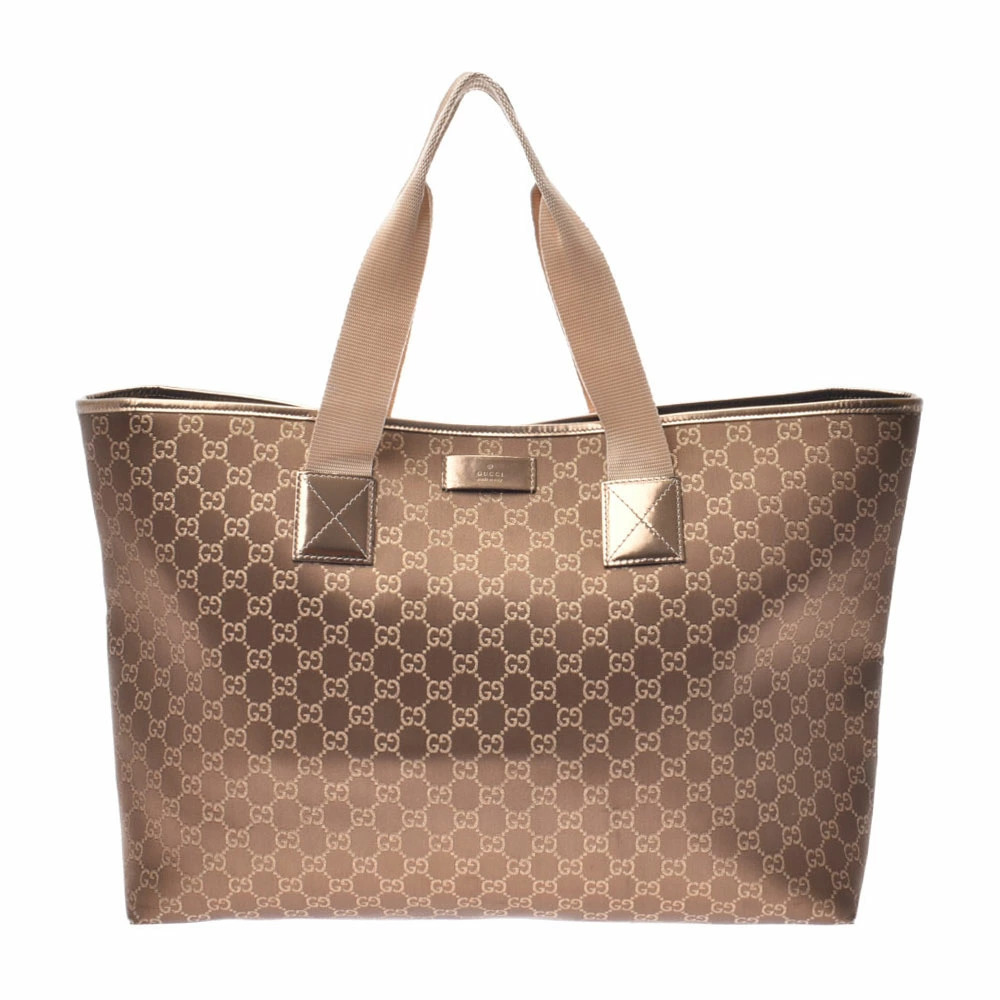 GUCCI Metallic Gold GG Canvas Tote Bag